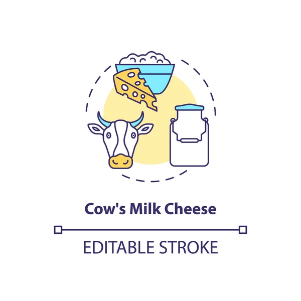 Ícone Conceito Produção Queijo Leite Vaca Fabricação Lactose Produto Comida —  Vetores de Stock