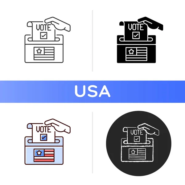 Ballot Drop Box Pictogram Stemmen Voor Kandidaat Politiek Systeem Officiële — Stockvector