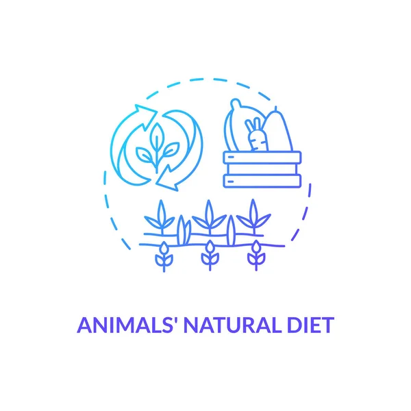 Ζώα Φυσική Διατροφή Μπλε Ιδέα Κλίση Εικονίδιο Καλλιεργήστε Λαχανικά Χωράφια — Διανυσματικό Αρχείο