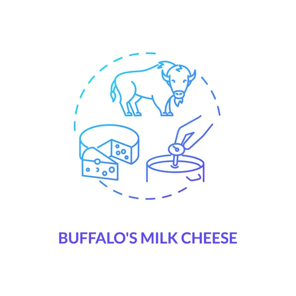 Icône Concept Dégradé Bleu Fromage Lait Buffalo Produit Mozzarella Aliments — Image vectorielle