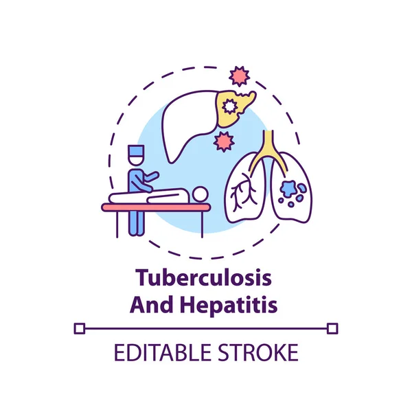 Tuberculose Hepatitis Concept Icoon Beroepsziekte Gevaarlijke Ziekten Voor Medisch Personeel — Stockvector
