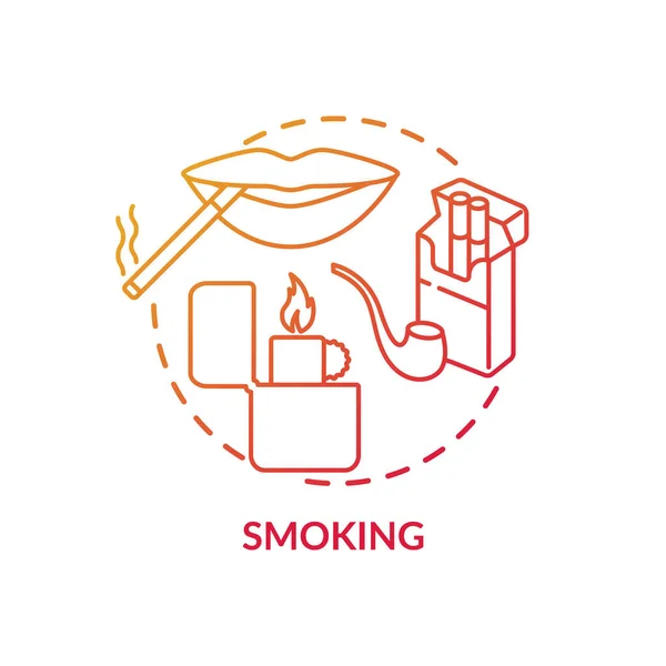 Smoking Concept Icon Insurance Cost Factors Bad Habbit Makes Price — Stock Vector