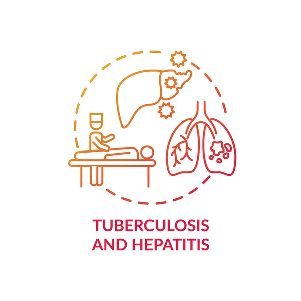 Иконка Концепции Туберкулеза Гепатита Профессиональная Болезнь Дангерозные Заболевания Больничной Рабочей — стоковый вектор