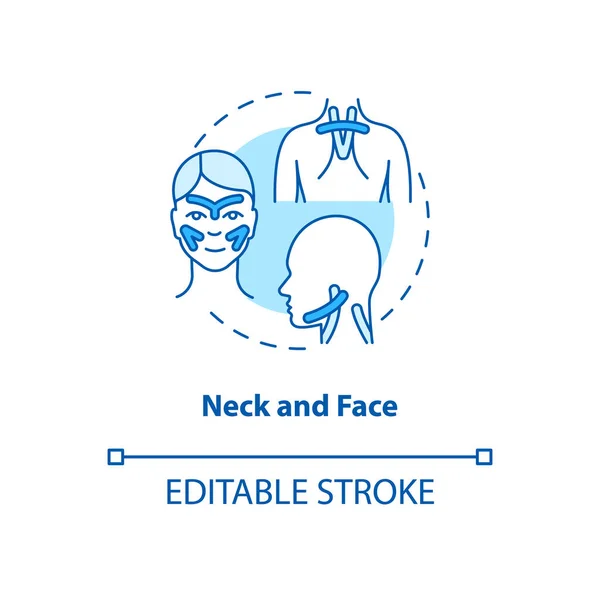 Icono Concepto Cuello Cara Turquesa Cuidado Corporal Salud Músculo Cabeza — Archivo Imágenes Vectoriales