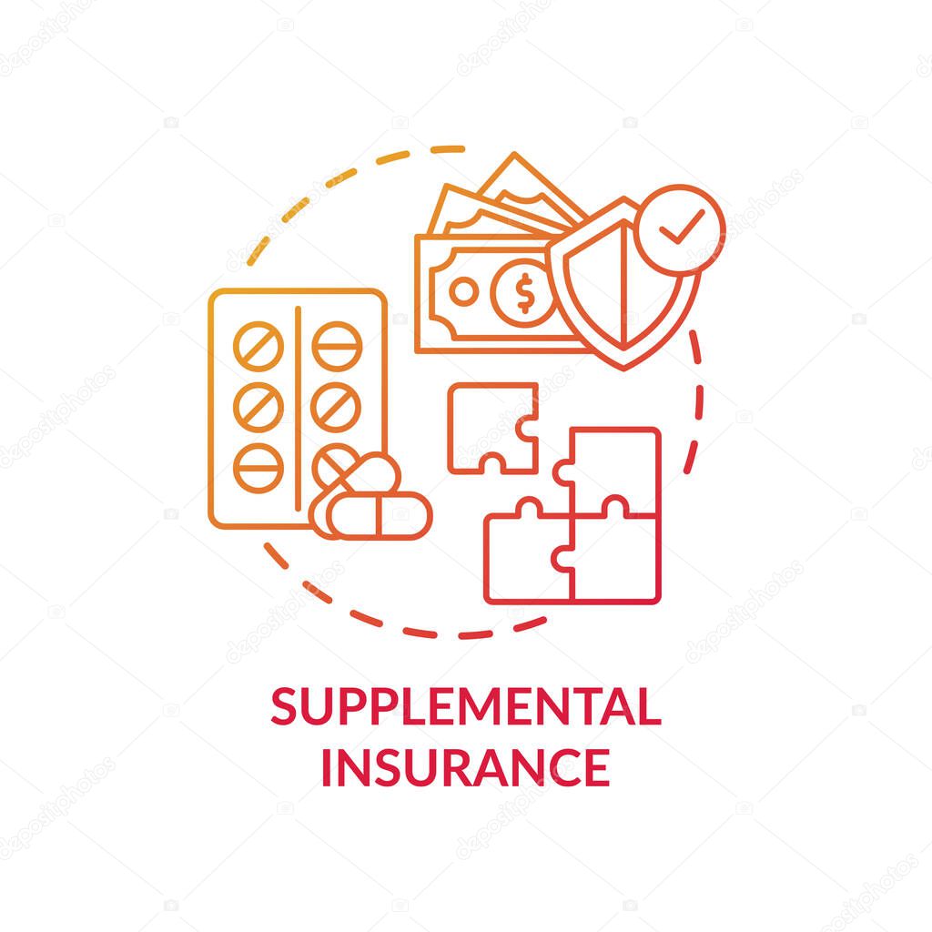 Supplemental insurance concept icon. Disability insurance types. Different money helping after accident plans idea thin line illustration. Vector isolated outline RGB color drawing