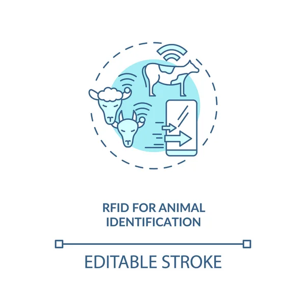 Icône Rfid Pour Concept Identification Animale Technologies Information Dans Agriculture — Image vectorielle