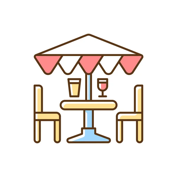 Terrassenmöbel Und Accessoires Rgb Farb Symbol Lounge Möbel Freien Sonnenschirme — Stockvektor