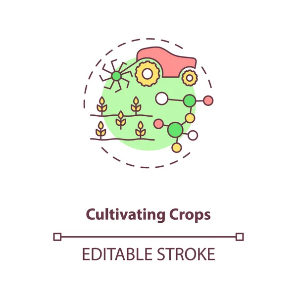Odla Grödor Konceptet Ikon Jordbruksmaskiner Sköta Eller Odla Växter Jordbruksaktiviteter — Stock vektor