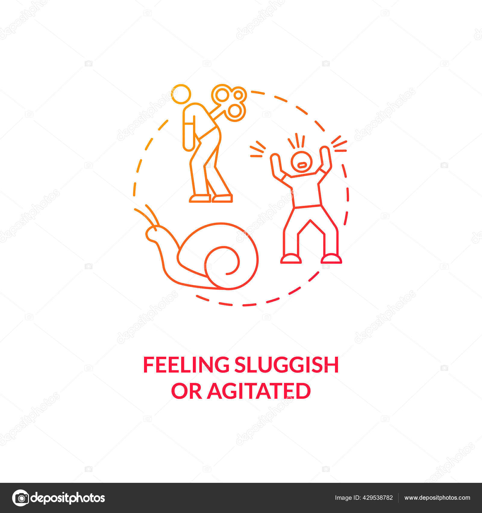 Sentindo Lento Agitado Ícone Conceito Sad Ideia Sintoma Ilustração Linha  Vetor de ©IMG visuals icons 429538782, image size:1600x1700