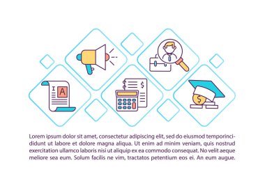 Metin ile resmiyet konsepti simgesi geliştiriliyor. Dava ele alma ve finansal problemleri çözme PPT sayfa şablonu. Broşür, dergi, kitapçık tasarım ögesi doğrusal çizimler