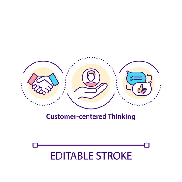 Kundenorientiertes Denken Konzept Symbol Interaktion Mit Dem Kunden Unterstützung Qualität — Stockvektor