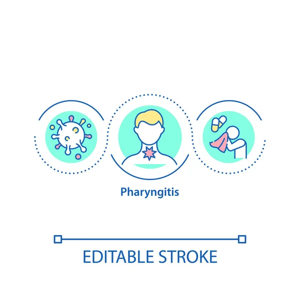 Pharyngitis Concept Icon Getting Hard Disease Medical Care You Have — Stock Vector