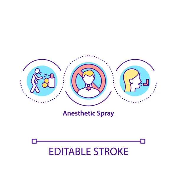 Anaesthetic Spray Concept Icon Reducing Throat Pain Difficult Disease Medical — Stock Vector