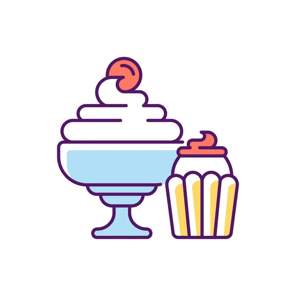 Цвет Десертов Rgb Печенье Торты Печенье Мороженое Замороженный Йогурт Конфеты — стоковый вектор
