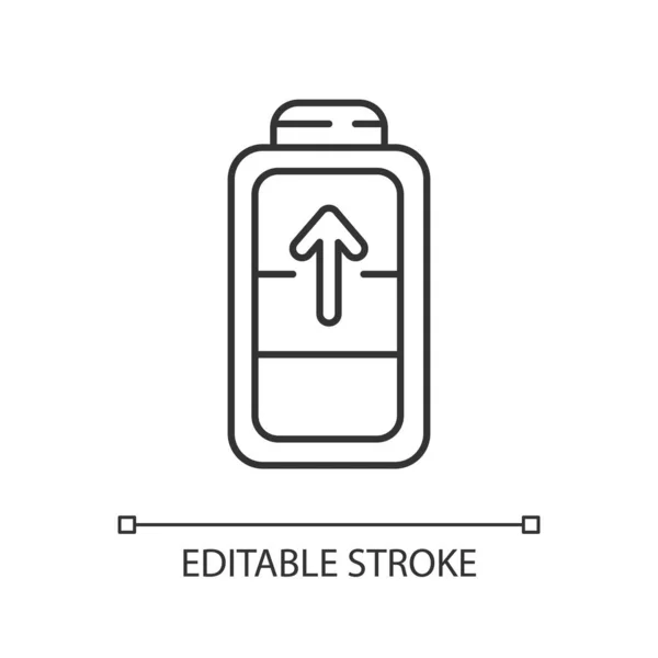 Proceso Carga Batería Icono Lineal Diferentes Dispositivos Tiempo Trabajo Proceso — Vector de stock