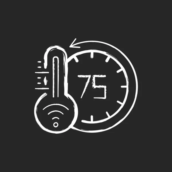 Thermostatkreide Weißes Symbol Auf Schwarzem Hintergrund Smart Home Überwacht Zukünftige — Stockvektor