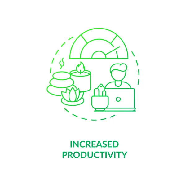 Ökad Produktivitet Grön Gradient Koncept Ikon Bekvämt Kontor Sund Företagsmiljö — Stock vektor