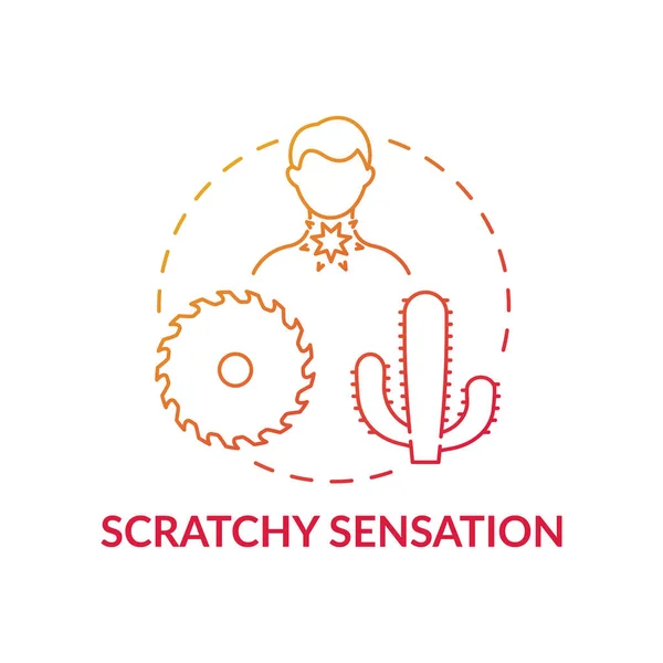 Scratchy Sensation Concept Icon Sore Throat Symptom Idea Thin Line — Stock Vector