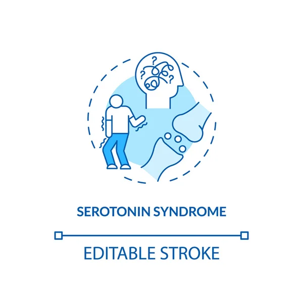 Serotonin Syndrome Concept Icon Antidepressants Side Effect Idea Thin Line — Stock Vector