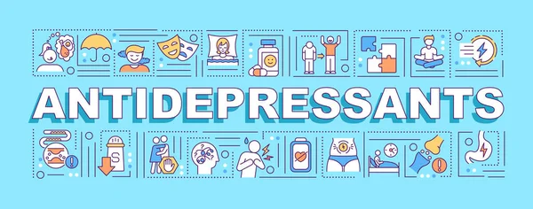 Concetti Antidepressivi Banner Depressione Professionale Aiuto Medico Infografica Con Icone — Vettoriale Stock