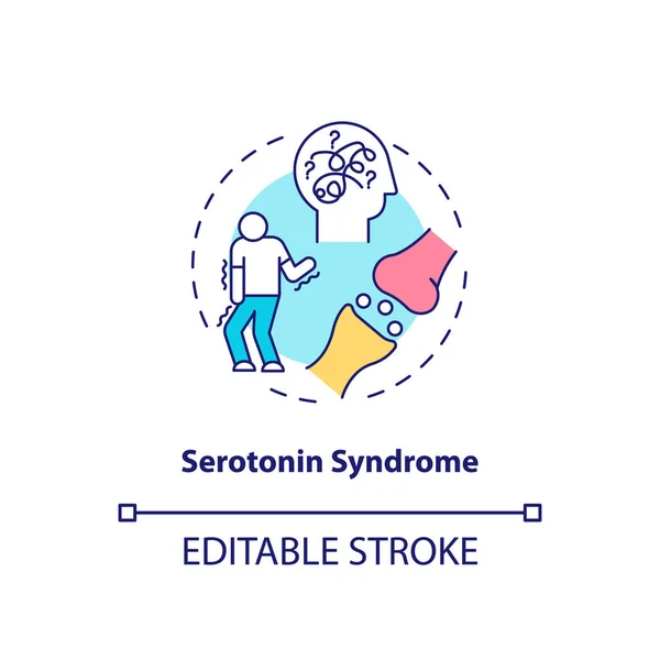 Das Konzept Des Serotoninsyndroms Antidepressiva Nebenwirkung Idee Dünne Linie Illustration — Stockvektor