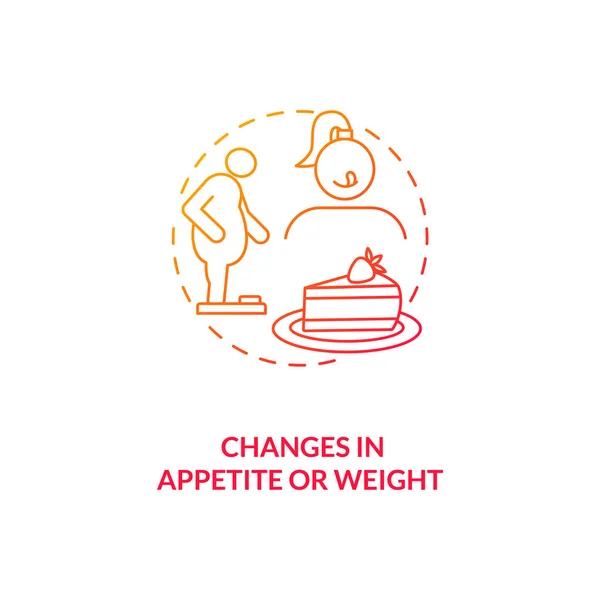 Changements Dans Appétit Poids Concept Icône Sad Symptôme Idée Mince — Image vectorielle
