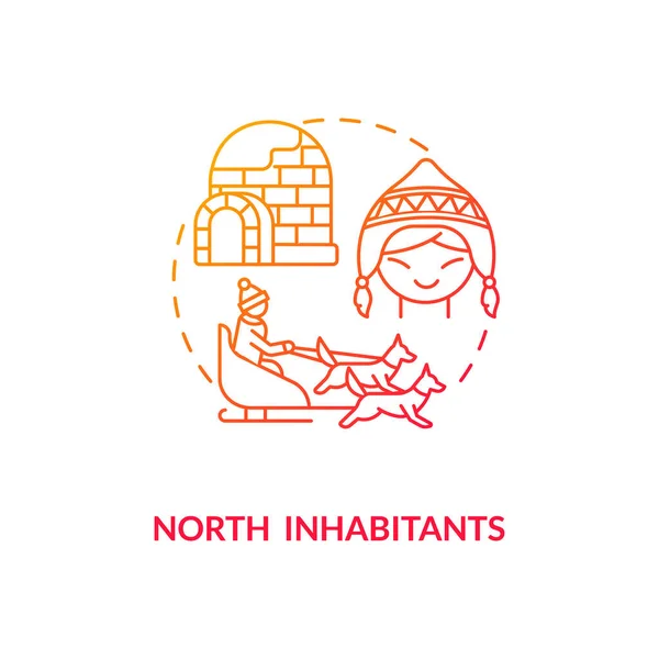 Βόρεια Έννοια Κάτοικοι Εικόνα Sad Ομάδα Κινδύνου Ιδέα Λεπτή Γραμμή — Διανυσματικό Αρχείο