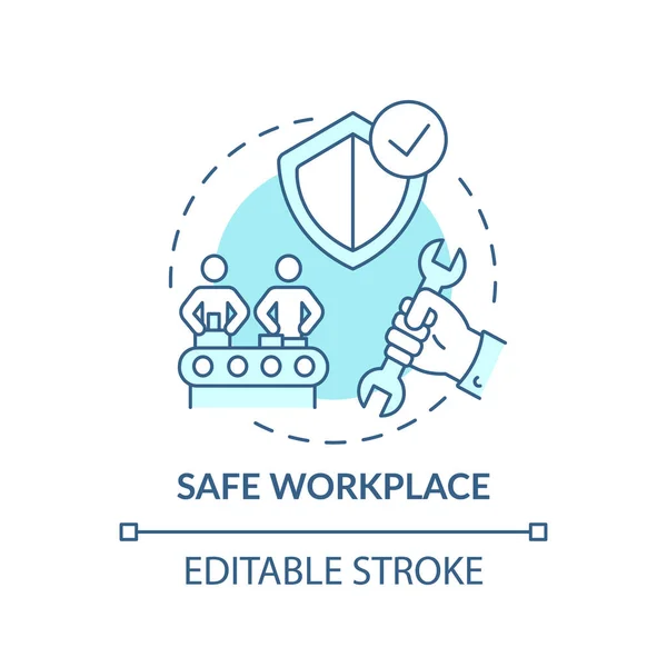 Ikona Koncepce Bezpečného Pracoviště Bezpečnostní Prvky Pracovišti Každodenní Bezpečnost Pro — Stockový vektor