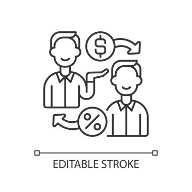 Kâr amacı gütmeyen proje doğrusal simgesi. Bir kollektifin organizasyonu. İşinizden para almıyorsunuz. İnce çizgi özelleştirilebilir illüstrasyon. Contour sembolü. Vektör izole çizim. Düzenlenebilir vuruş