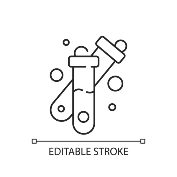 Icono Lineal Tubo Ensayo Artículos Vidrio Del Laboratorio Experimentación Química — Vector de stock