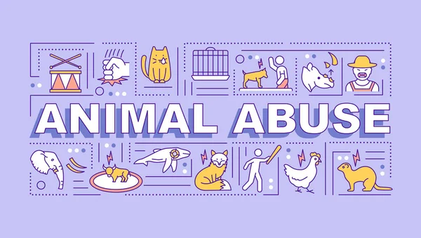 Διαφημιστικό Banner Λέξεων Κακοποίησης Ζώων Σκληρότητα Ζώων Ζωοσαδισμός Εγκλήματα Εναντίον — Διανυσματικό Αρχείο