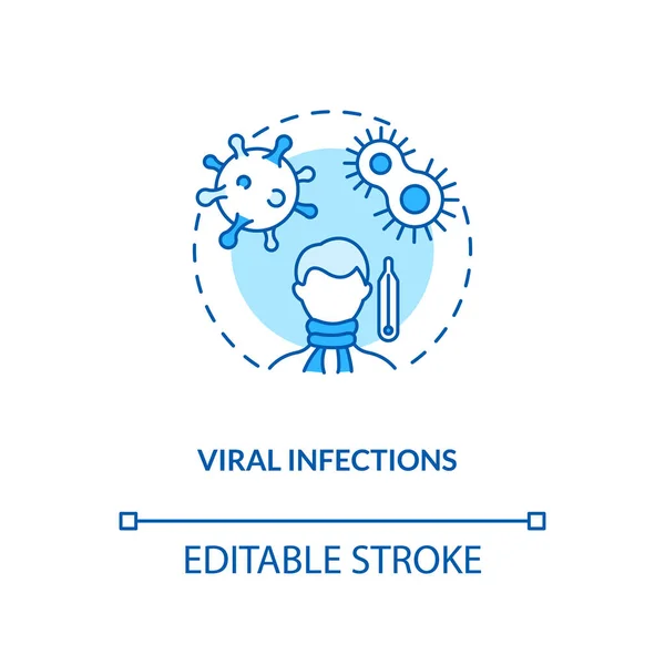 Virale Infecties Concept Icoon Cfs Veroorzaken Idee Dunne Lijn Illustratie — Stockvector