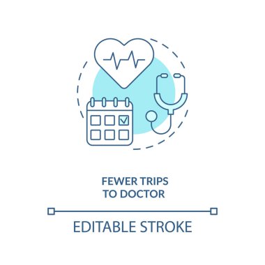 Doktor konsepti ikonuna daha az yolculuk. Emzirme avantajları. İmune organlarını güçlendiriyor. Tıpla ilgili ince çizgiler çiziyorum. Vektör izole edilmiş RGB renk çizimi. Düzenlenebilir vuruş