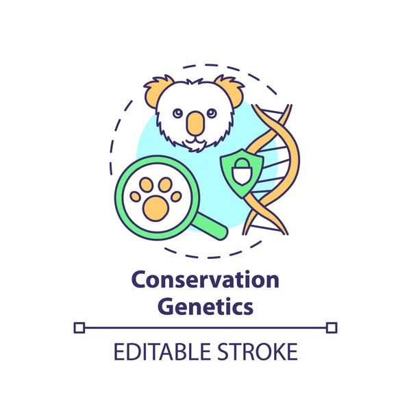 Icono Del Concepto Genética Conservación Estudiar Naturaleza Para Evitar Extinción — Vector de stock