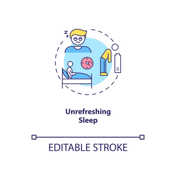 Ícone Conceito Sono Pouco Refrescante Cfs Sintoma Ideia Ilustração Linha —  Vetores de Stock