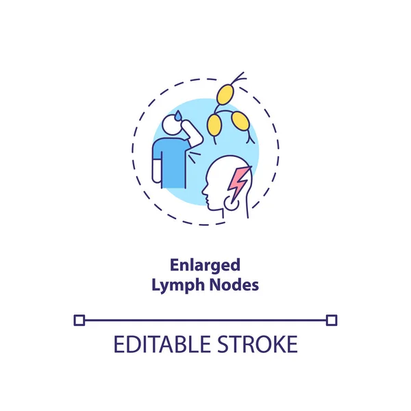 Enlarged Lymph Nodes Concept Icon Cfs Symptom Idea Thin Line — Stock Vector