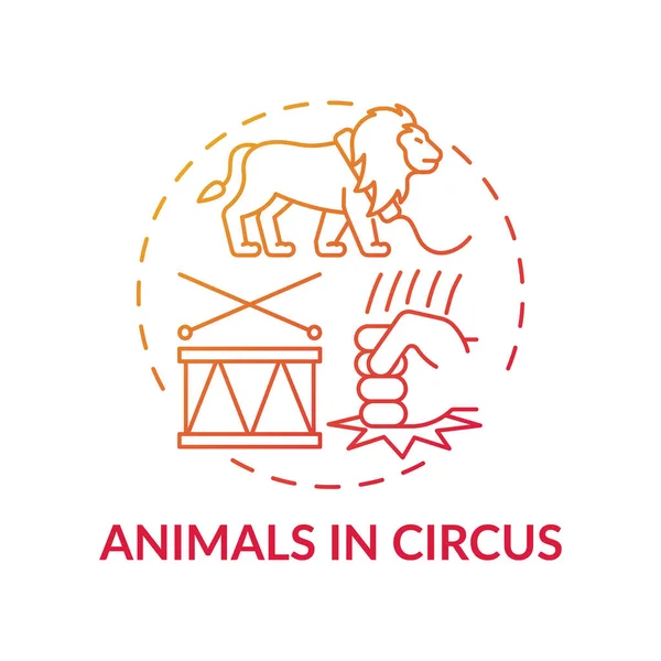 Állatok Cirkuszokban Vörös Gradiens Fogalom Ikon Kegyetlenség Szórakozásért Szórakozásért Állatok — Stock Vector