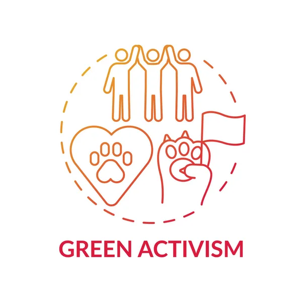 Activismo Verde Icono Concepto Gradiente Rojo Movimiento Protección Ambiental Abuso — Archivo Imágenes Vectoriales