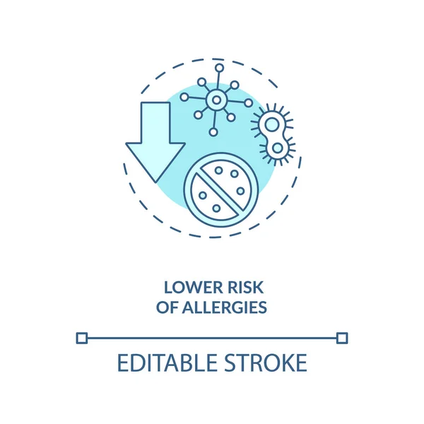 Nižší Riziko Vzniku Koncepce Alergie Ikony Kojící Dávky Oslabte Imunitní — Stockový vektor