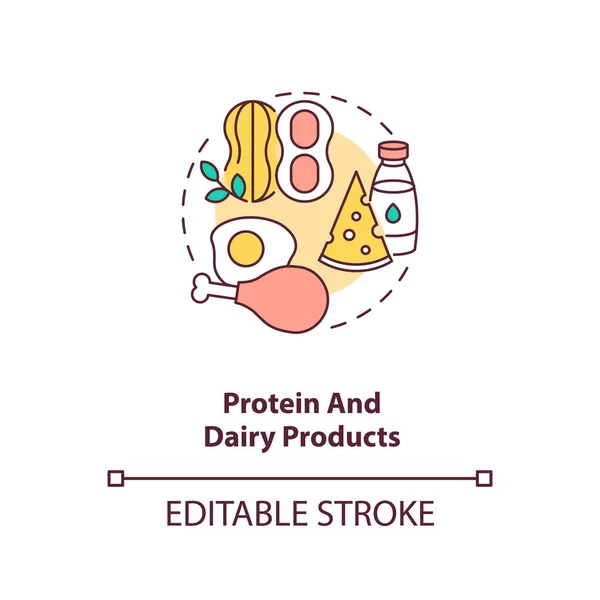 Ícone Conceito Proteína Produtos Lácteos Dieta Amamentação Saudável Dando Apenas — Vetor de Stock