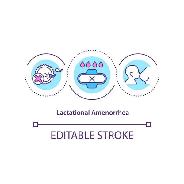 Lactational Amenorrhea Concept Icon Postpartum Infertility Idea Thin Line Illustration — Stock Vector