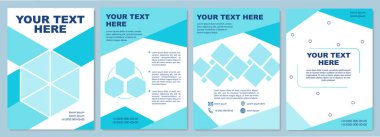 Mavi geometrik broşür. Basit bir iş sunumu. Broşür, broşür, broşür baskısı, metin alanlı kapak tasarımı. Dergiler için vektör planları, yıllık raporlar, reklam posterleri