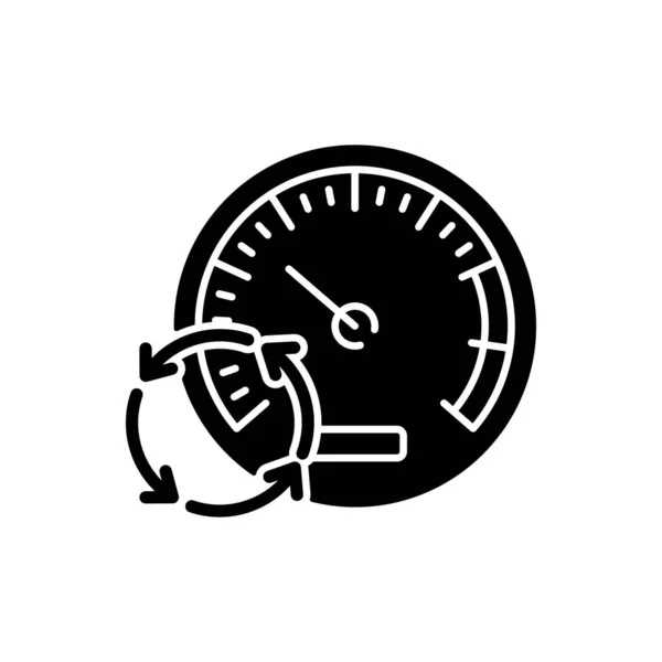 Pressure Gauge Black Glyph Icon Measuring Tool Water Air Blood — Stock Vector