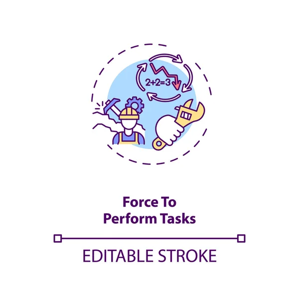 Force Perform Tasks Concept Icon Ergonomic Stressor Idea Thin Line — Stock Vector
