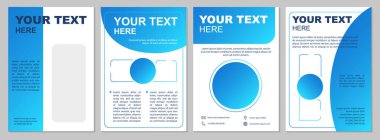 Mavi gradyan yaratıcı broşür. İş kitabı. Broşür, broşür, broşür baskısı, metin alanlı kapak tasarımı. Dergiler için vektör planları, yıllık raporlar, reklam posterleri