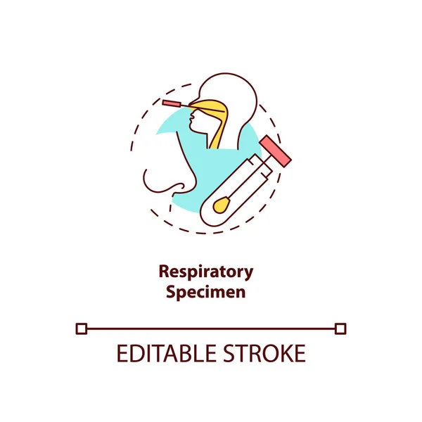 Atmungsexemplar Konzept Symbol Laborbeispiel Idee Dünne Linie Illustration Grippeviren Tests — Stockvektor