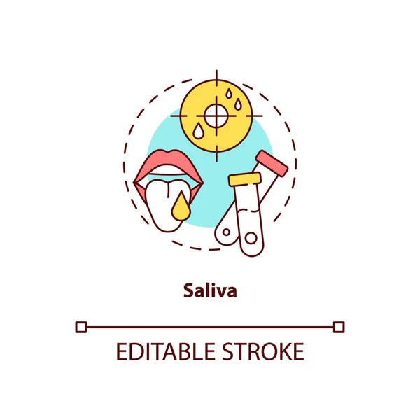 Saliva Concept Icon Lab Sample Idea Thin Line Illustration Collecting — Stock Vector