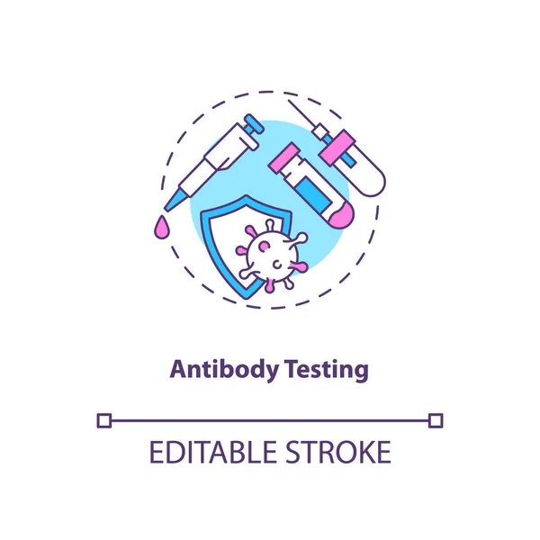 Antikörper Testkonzept Symbol Covid Testart Idee Dünne Linie Illustration Untersuchung — Stockvektor