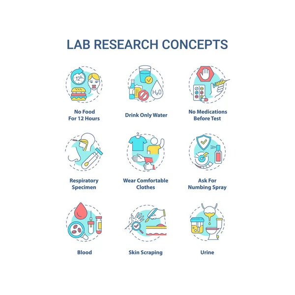 Lab Research Concept Icons Set Health Diagnostics Idea Thin Line — Stock Vector