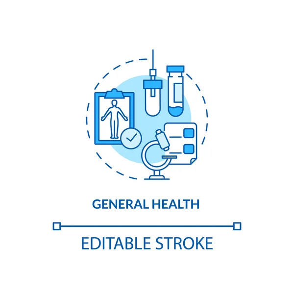 Allgemeines Gesundheitskonzept Top Testkategorie Idee Dünne Linie Illustration Jährlicher Gesundheitsbesuch — Stockvektor